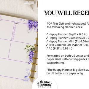 WEEKLY DASHBOARD Planner Inserts for Happy Planner Classic, Big & Mini ...