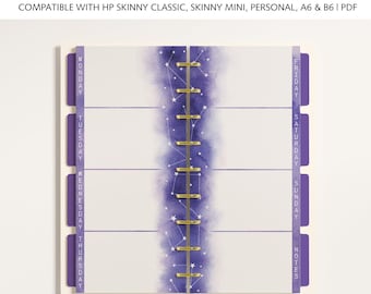 WEEKLY Planner Inserts fits Happy Planner Skinny Classic, Skinny Mini, Personal Size, A6 & B6 Planners: Galaxy Constellation Planner Pages