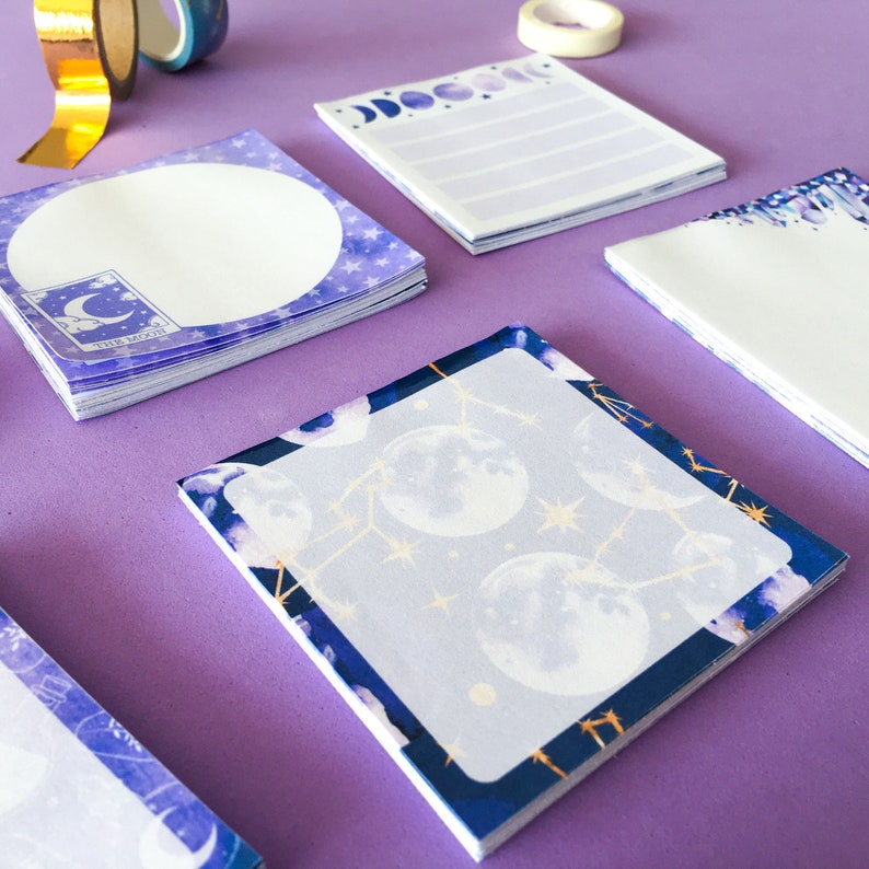 Printable Memo Pad Notes, Purple Witchy Aesthetic Stationery, To Do List Sticky Note Pad, Planners and Journal Accessories image 3