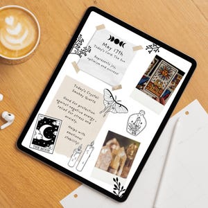 Witchy Digital Stickers Compatible with Goodnotes | 20 Mystical and Tarot-Themed Planner PNGs for iPad & Android Planning image 3