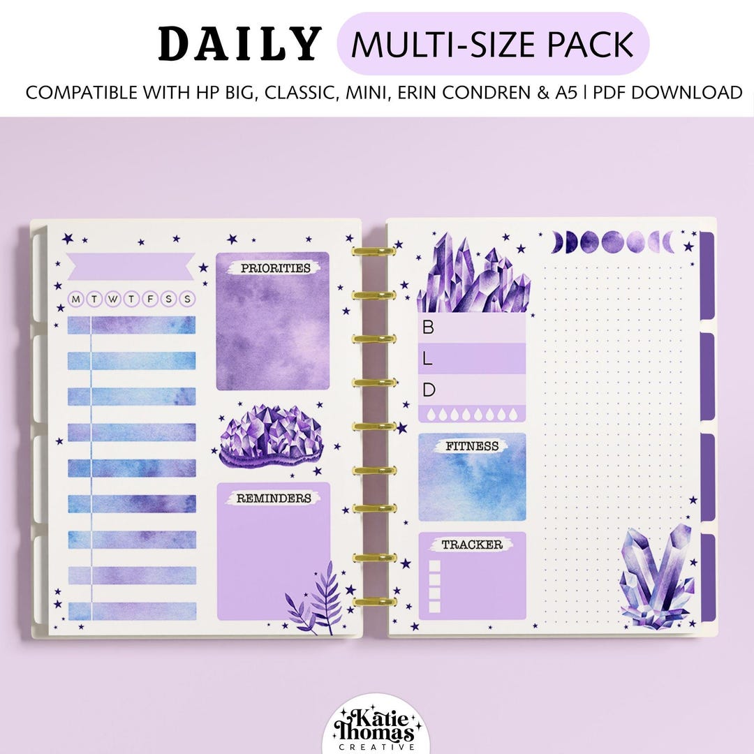 DAILY Planner Printable Inserts Fit Happy Planner Classic, Big and Mini ...
