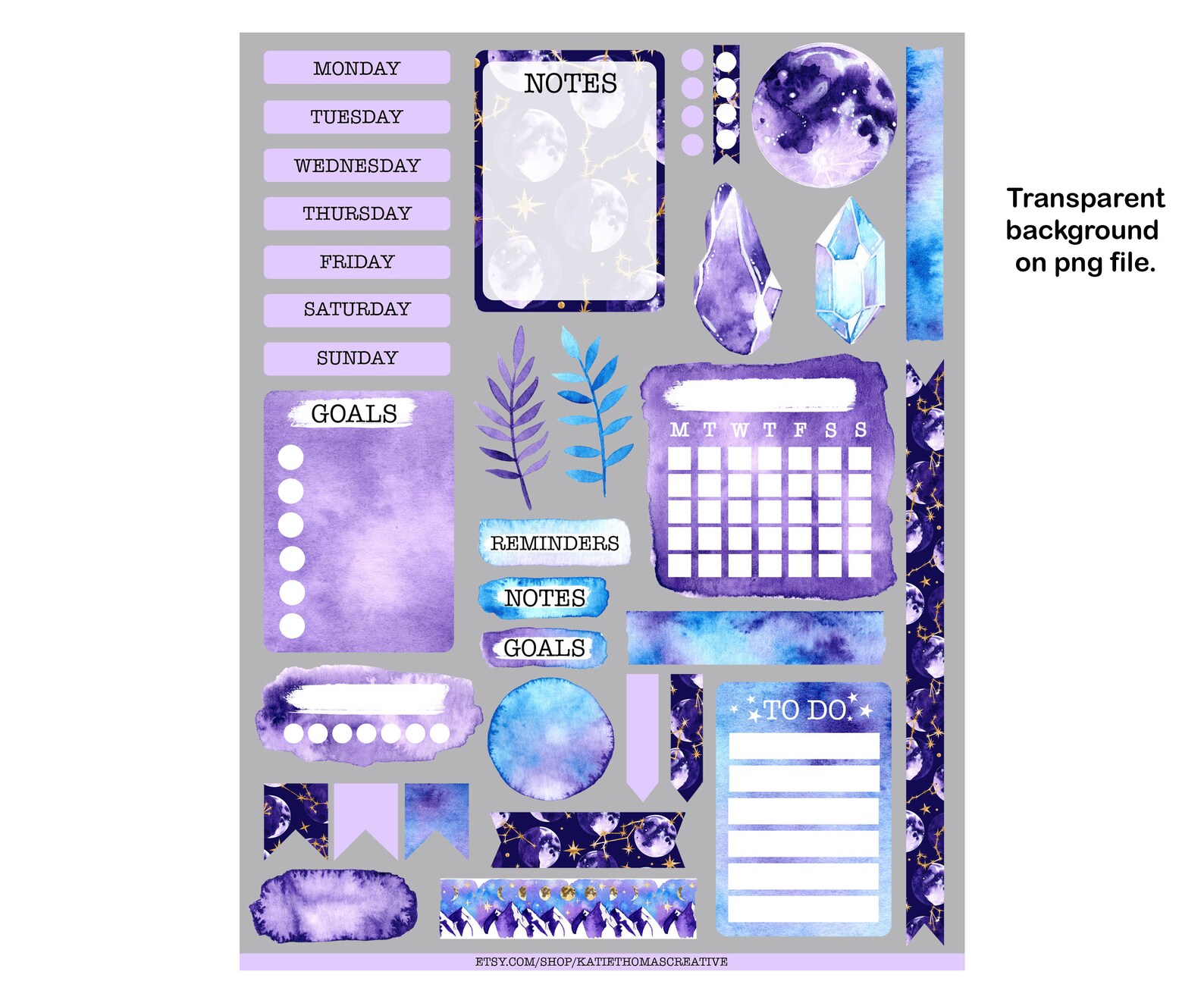 Printable Bullet Journal Weekly Sticker Kit 34 Aesthetic - Etsy