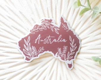 AUSTRALIA STICKER - waterproof stickers, country map stickers, aesthetic travel sticker, travel souvenir sticker, water bottle stickers,