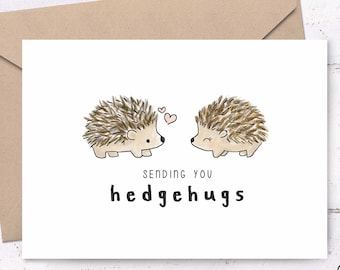 Sending You Hedgehugs • I love you card, sweet cards, printable cards, cute cards, valentines cards, printable birthday cards, hedgehog card