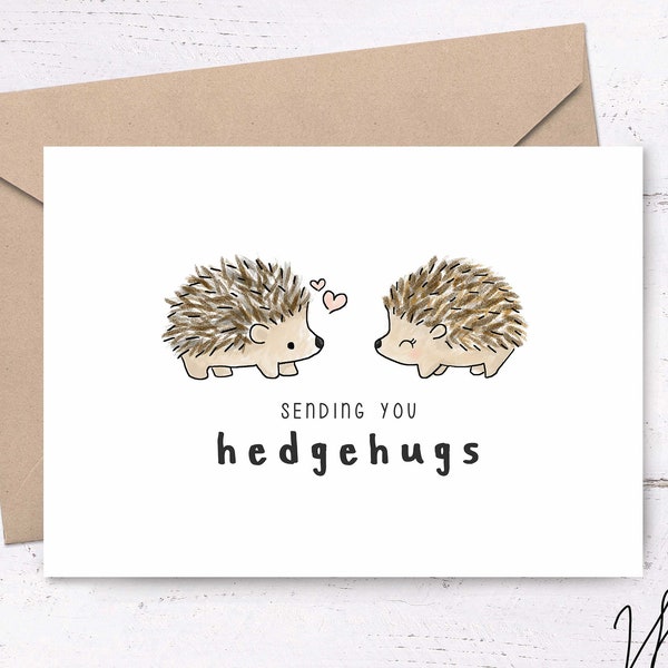 Sending You Hedgehugs • I love you card, sweet cards, printable cards, cute cards, valentines cards, printable birthday cards, hedgehog card