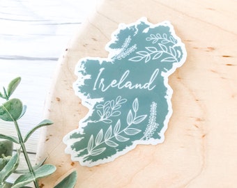 IRELAND STICKER - waterproof stickers, country map stickers, aesthetic travel sticker, travel souvenir sticker, water bottle stickers,