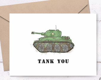Tank You Card • printable thank you, thank you card, appreciation card, sweet thank you cards, printable cards, army card, veterans day card