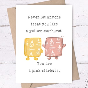 You are a Pink Starburst Motivkarten, Süßigkeitskarten zum Ausdrucken, I love you Karte, Süßigkeitskarten zum Ausdrucken, be yourself Karte