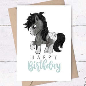 Joyeux anniversaire, carte d'anniversaire cheval • carte de joyeux anniversaire, carte imprimable, carte d'anniversaire de petite fille, carte d'anniversaire imprimable, carte de poney