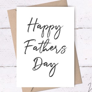 Feliz Día del Padre • Tarjeta del Día del Padre imprimible en blanco y negro, tarjetas del Día del Padre, tarjetas para el Día del Padre, tarjeta atemporal del Día del Padre