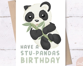 Have a Stu-Pandas Birthday Card • printable panda birthday card, panda birthday cards, adorable birthday cards, panda, puny printable cards