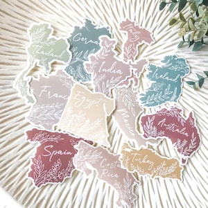 AUTOCOLLANTS DE VOYAGE DU MONDE • autocollants de pays, autocollants de carte du monde, autocollants de voyage, autocollants de journal de voyage, autocollants de pays