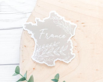 FRANCE STICKER - waterproof stickers, aesthetic map stickers, stickers of france, travel souvenir sticker, water bottle stickers,