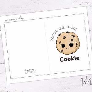 You're one tough Cookie Card get well soon card, sweet get well card, printable get well card, encouragement card, cute printable cards image 2