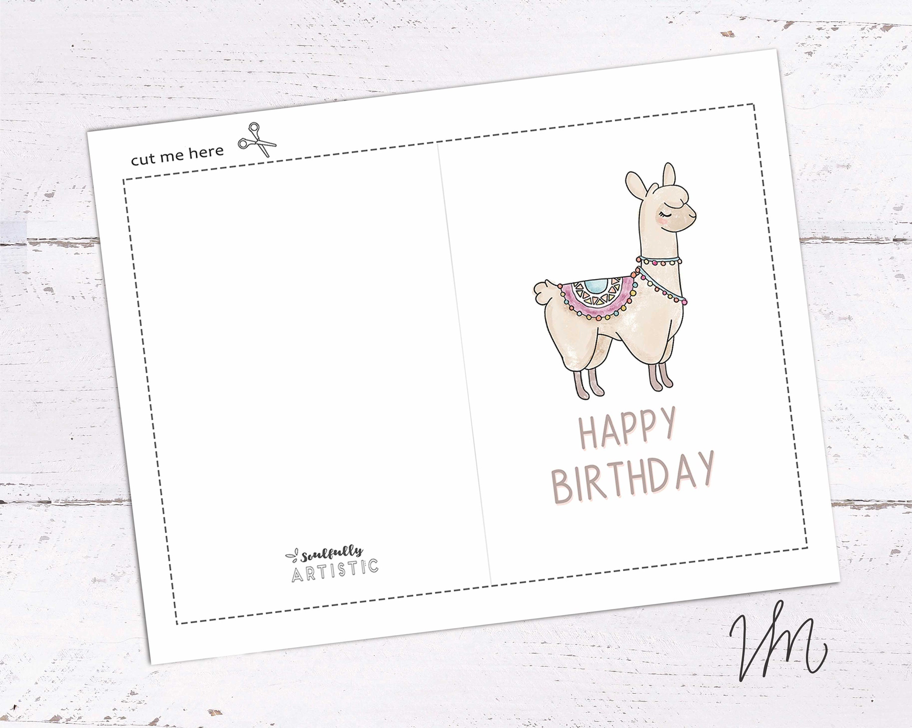 Llama Birthday Card Happy Birthday Card Printable Birthday - Etsy