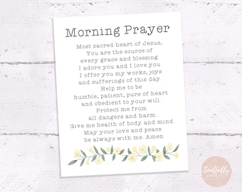 Morning Prayer Card • printable prayer card, catholic prayers, printable daily morning prayer, religious prayer card, catholic prayer prints