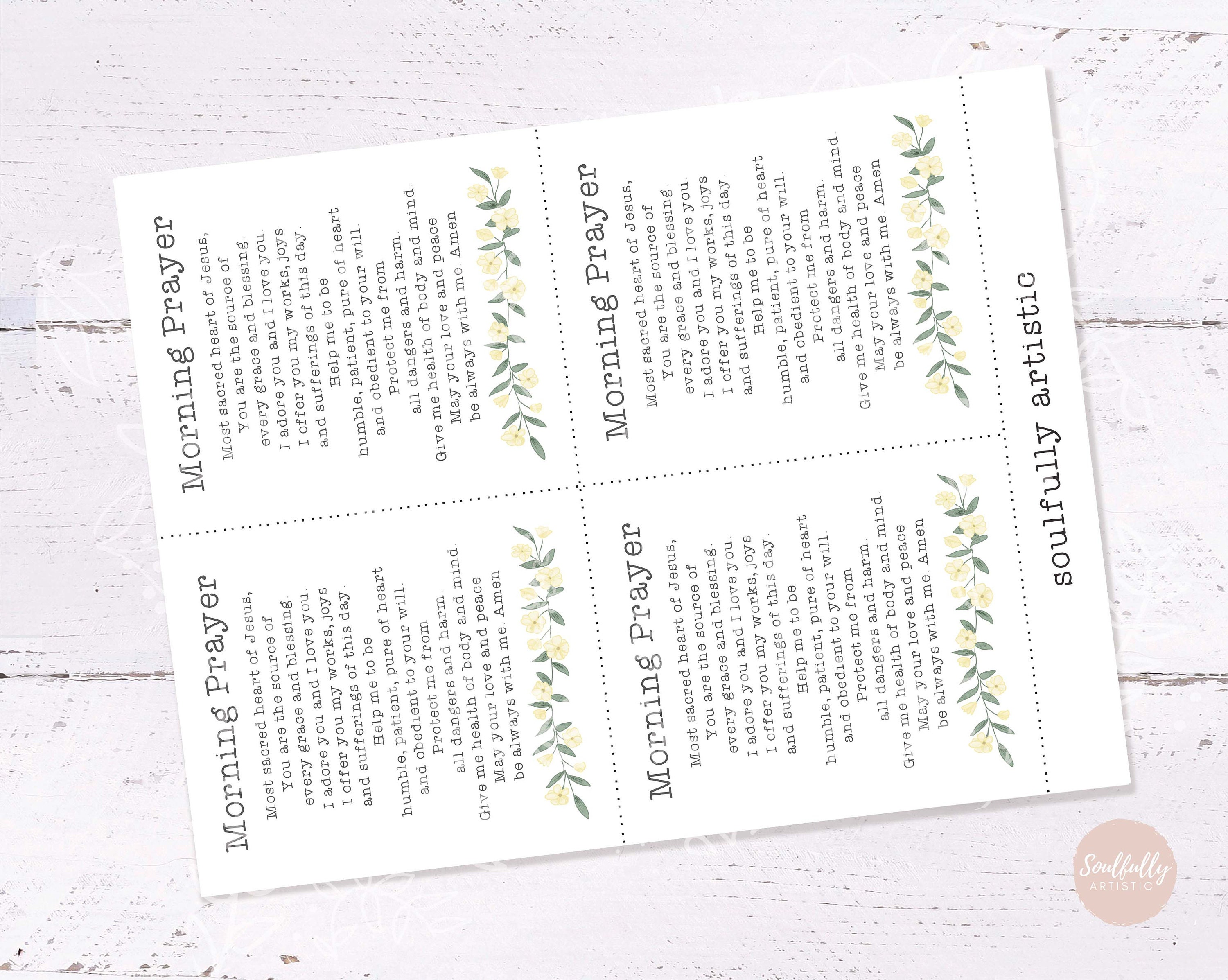 Daily Routine Card For Prayer Morning Prayer Card • Printable Prayer Card, Catholic Prayers ...