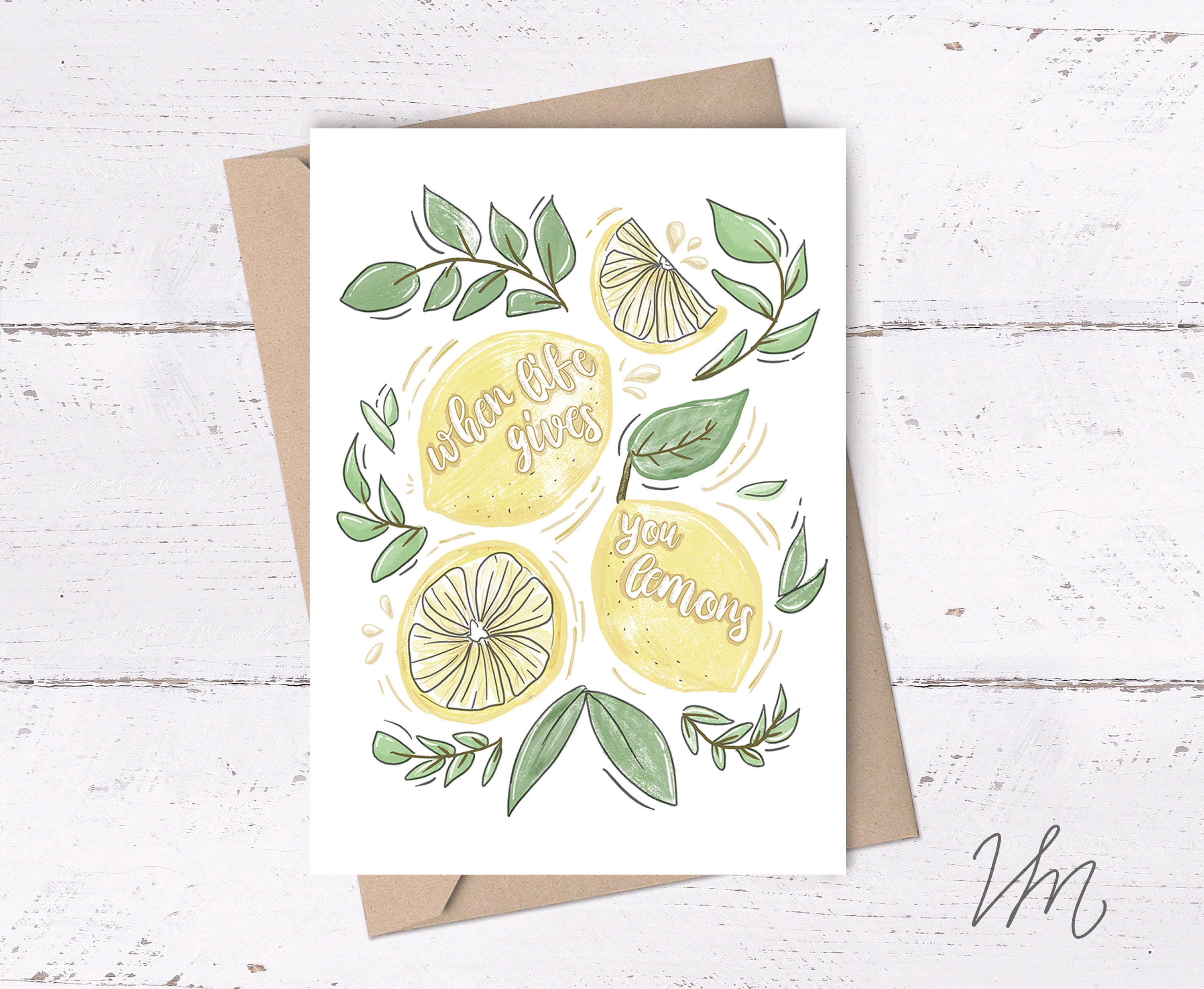 When Life Gives You Lemons Card Encouragement Card Thinking - Etsy