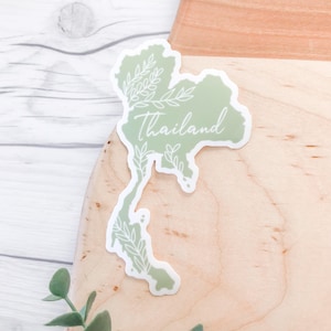 THAILAND STICKER - waterproof stickers, country map stickers, aesthetic travel sticker, travel souvenir sticker, water bottle stickers,