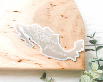 MEXICO STICKER - waterproof stickers, country map stickers, aesthetic travel sticker, travel souvenir sticker, water bottle stickers,