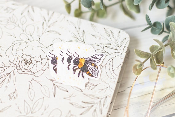 BEE STICKER PACKS • honey bees stickers, bee stickers, waterproof sticker, save the bees, water bottle stickers, stickers of bees