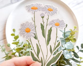 WILD DAISY STICKER • waterproof stickers, flower stickers, pollinator stickers, water bottle stickers, wildflower stickers, floral sticker