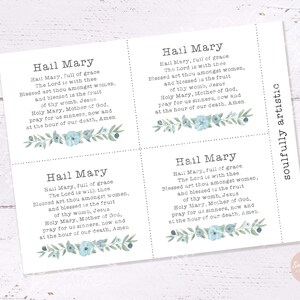 Hail Mary Prayer Card • Printable Prayer Card, Catholic Prayers ...