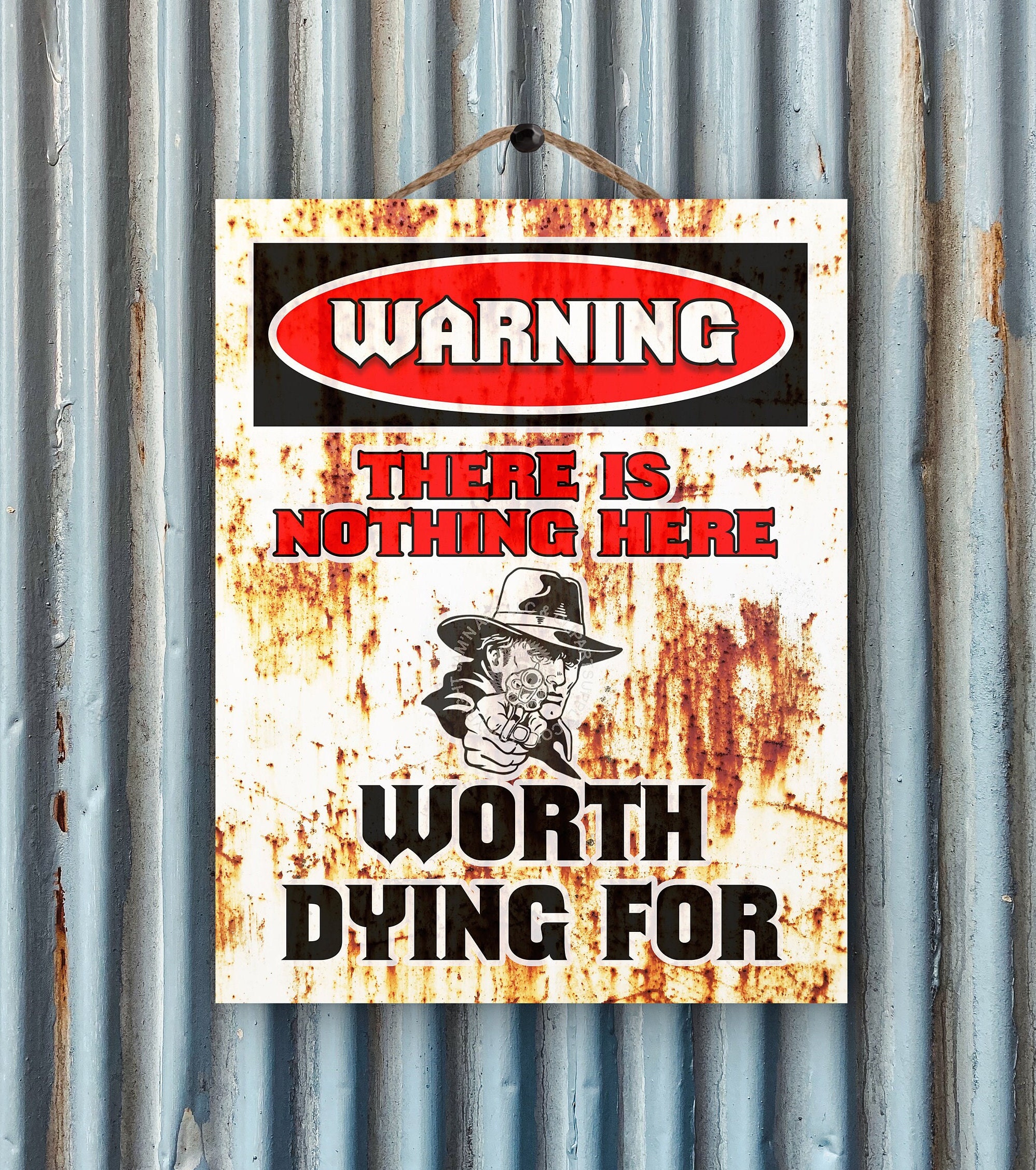 2ND AMENDMENT NO TRESPASSING NOTHING WORTH DYING FOR 8" X 12" SIGN MAN CAVE 