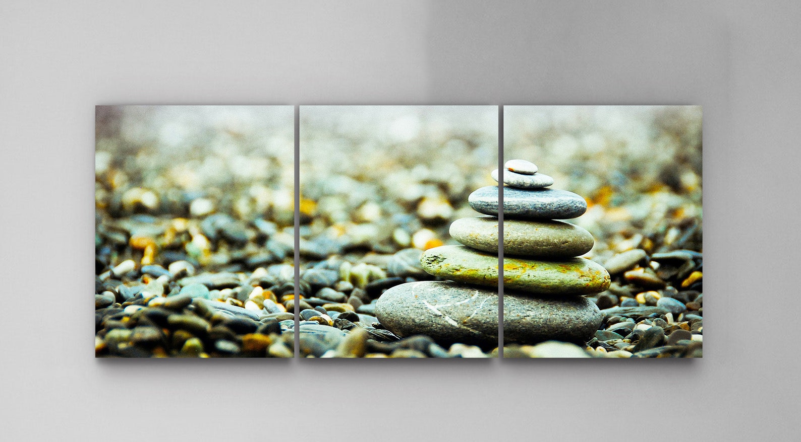 Natural Zen Stone Art Wall Nature Art Set Home Décor Art Etsy