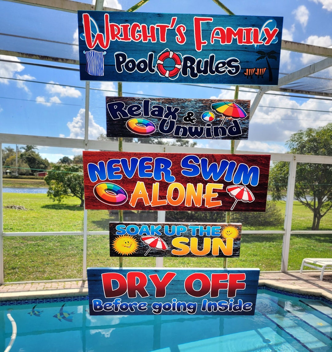 Pool Sign, Build Your Own Pool Sign, Backyard, Patio, BBQ, Hot Tub, Spa