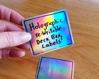 Holofoil herschrijfbare deckbox-labelstickers