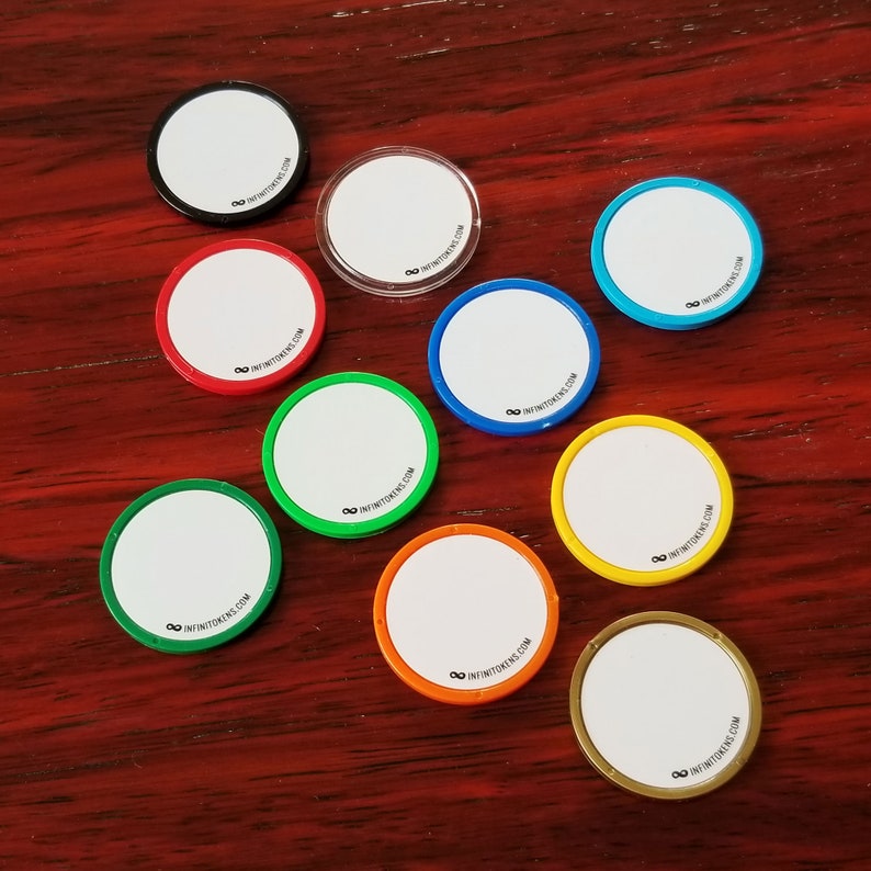 Dry Erase Counters/Tokens/Ability counters Erasable, Reusable discs for games like Magic the Gathering and RPGs. image 8