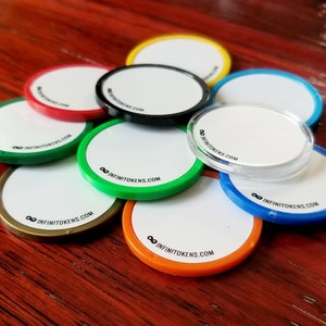 Dry Erase Counters/Tokens/Ability counters Erasable, Reusable discs for games like Magic the Gathering and RPGs. image 2