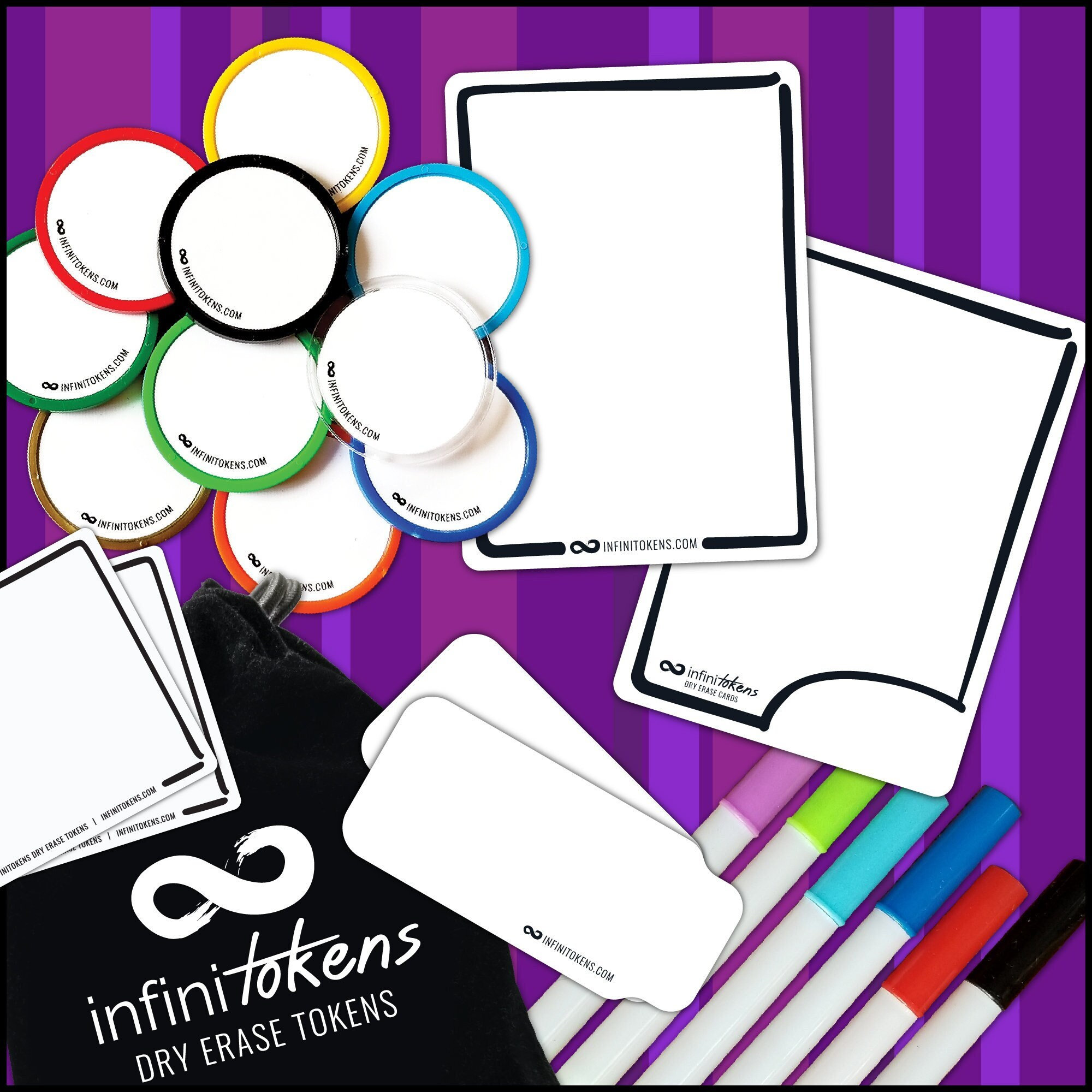 Tabletop Dry Erase Token Marker Set 