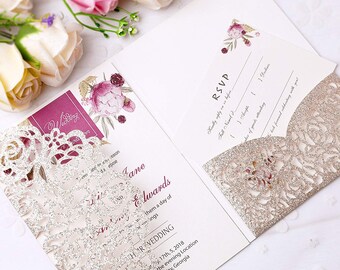 tri fold invitations etsy