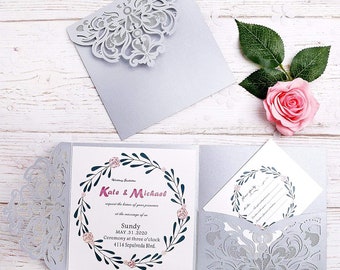tri fold invitations etsy