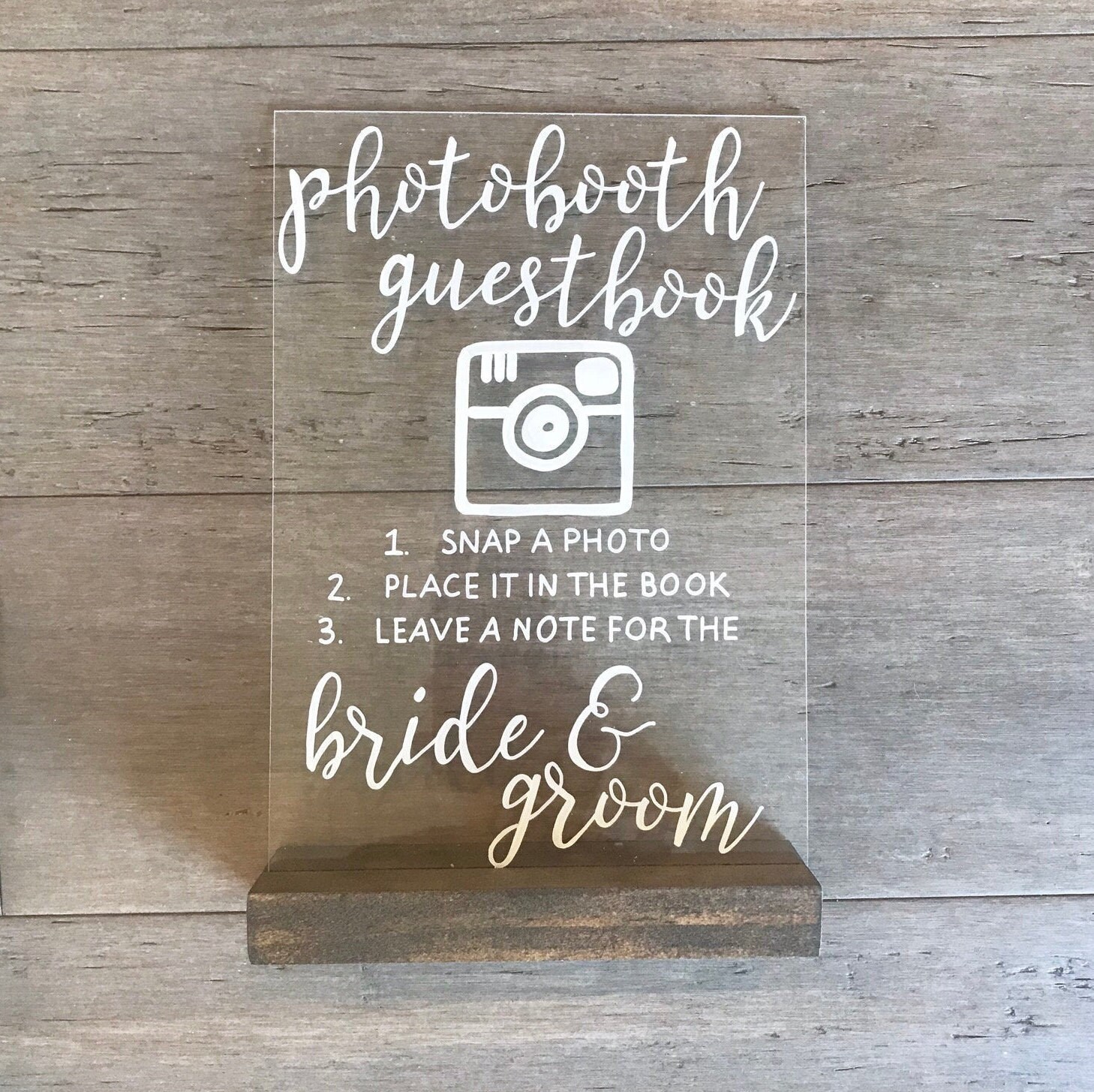 Polaroid Guest Book Sign Acrylic Perspex Guest Book Sign Etsy