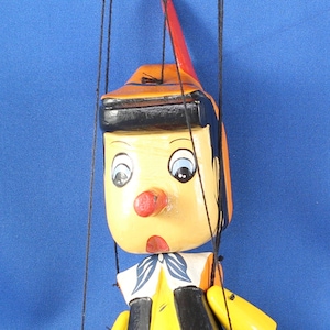 Vintage Pinocchio Marionette Hand Carved and Painted