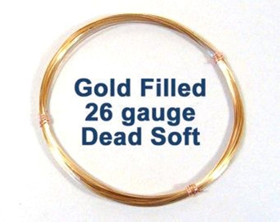 0.41mm 12K Gold Filled Round Wire Half Hard Gage 26