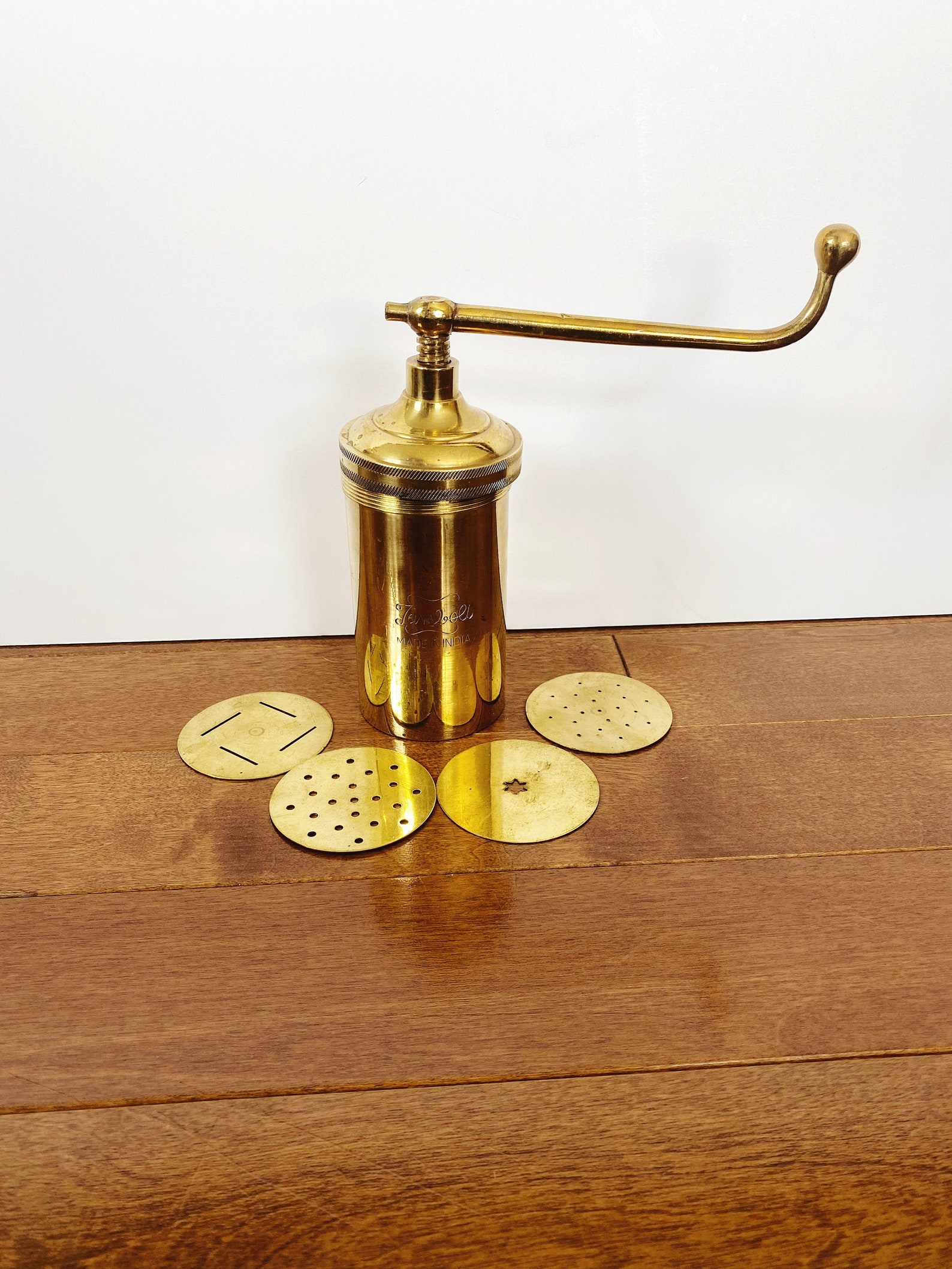 Vintage Brass Jamboli Food Press Retro Kitchen Tool Hand Etsy