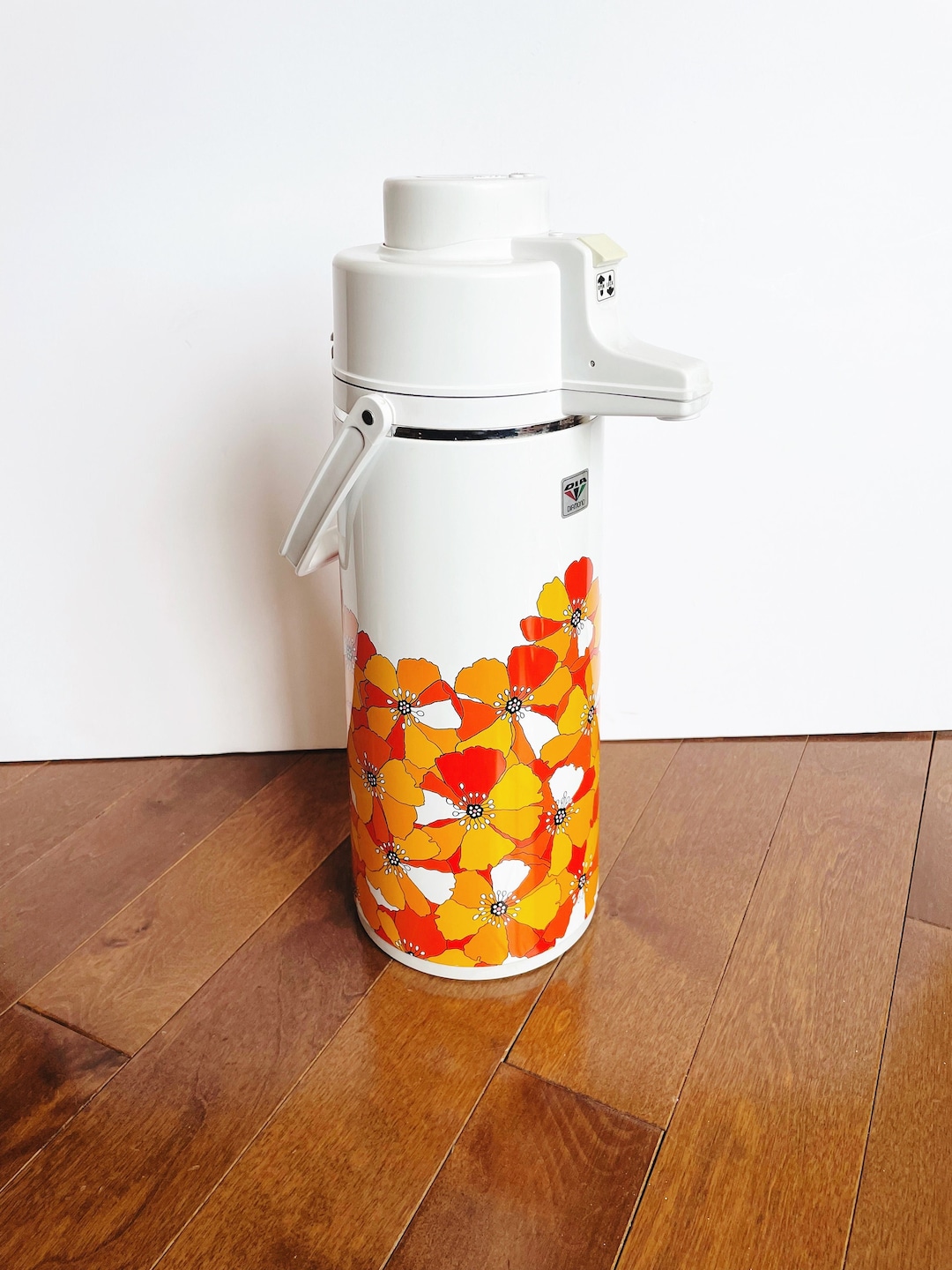 Vintage Dia Diamond Thermos, Hot Cold Drink Storage, 1960s/1970s, Orange  Flowers, Floral, Thermos With Pump 