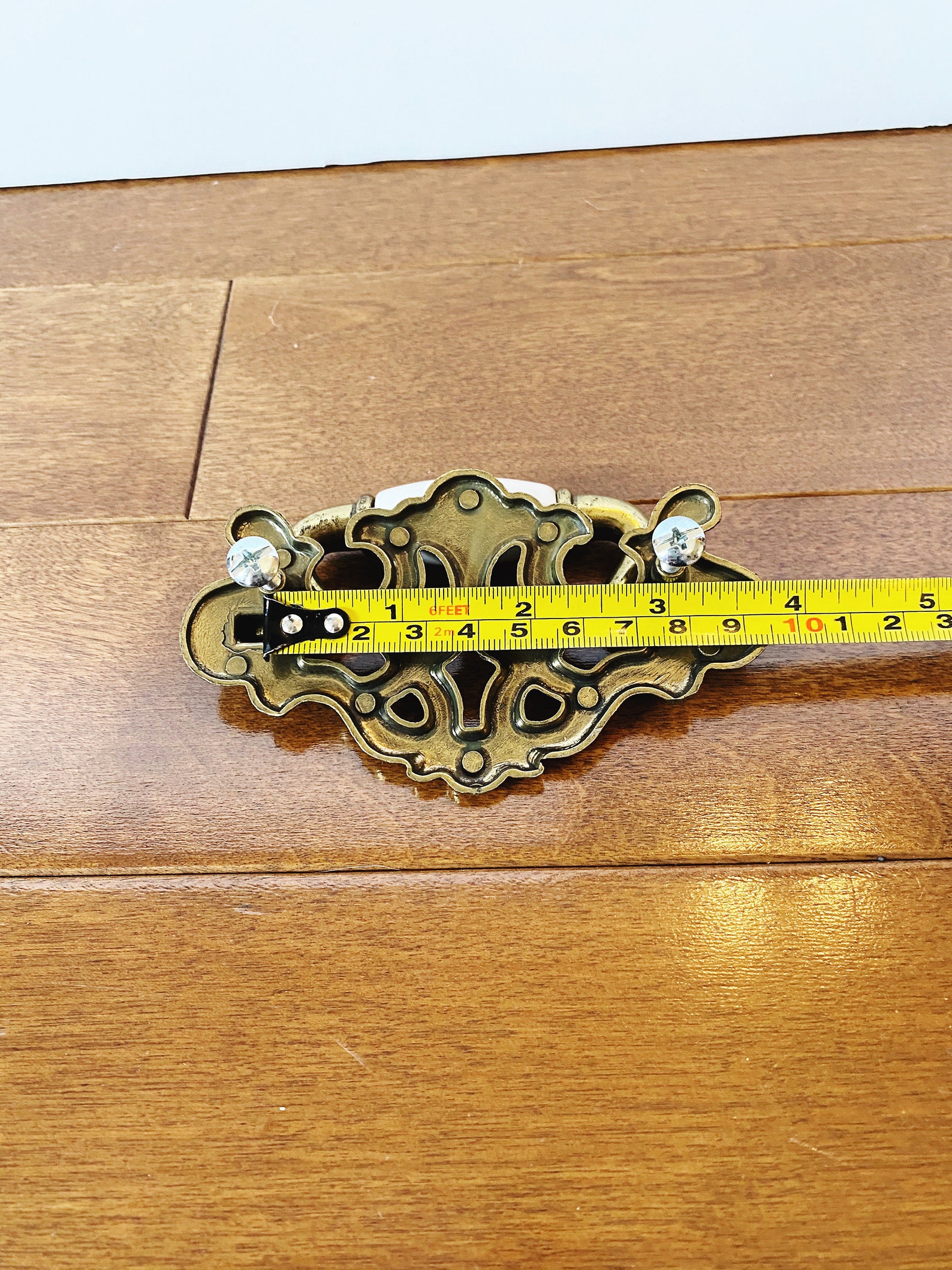 6 Vintage Brass Dresser Drawer Handles Shabby Chic Gold Etsy