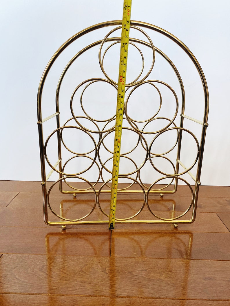 Vintage Brass Wine Rack 9 Bottle Arch Wine Bottle Holder Etsy
