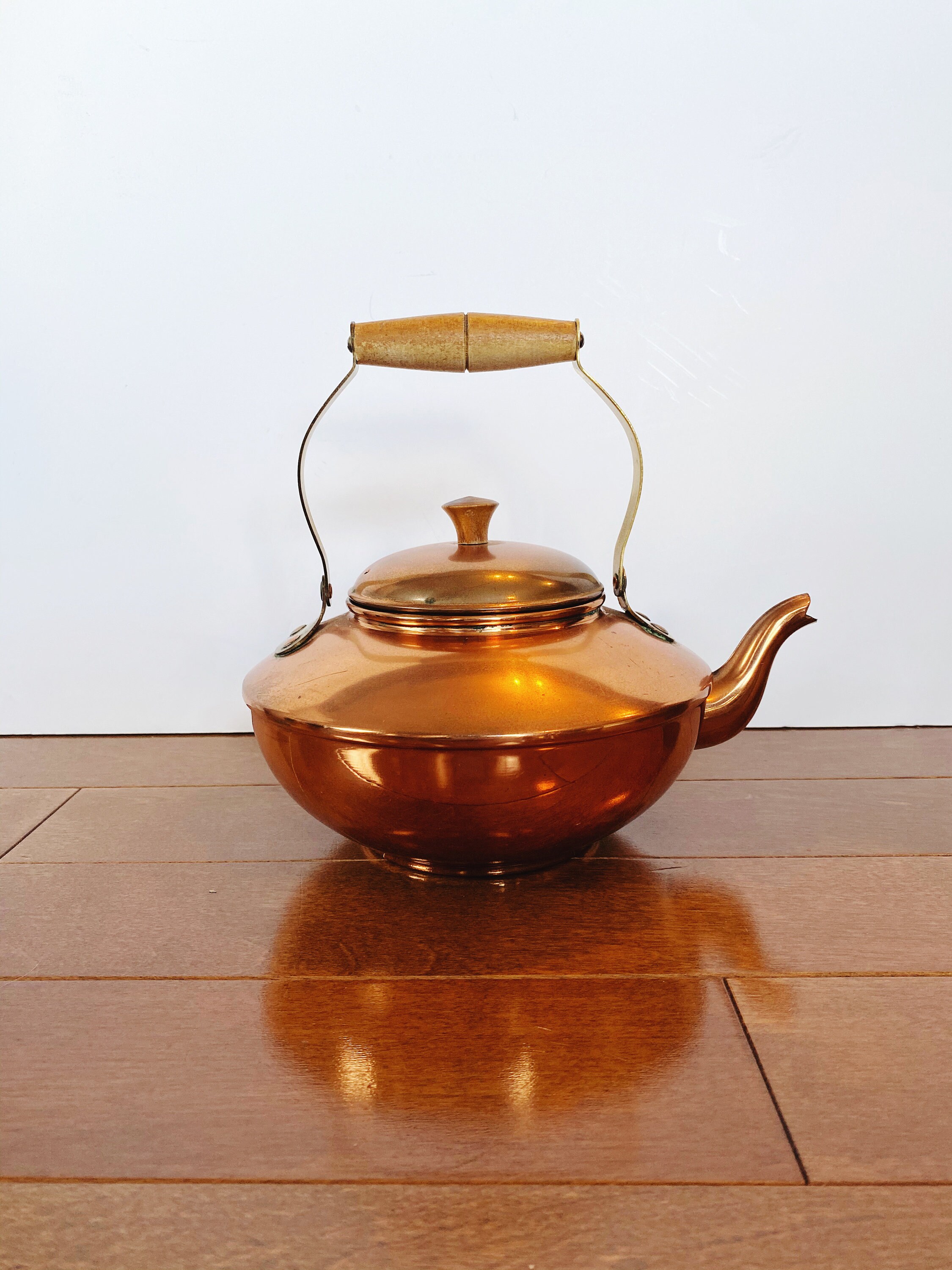 rustic country kitchen large vintage teapot french retro brass