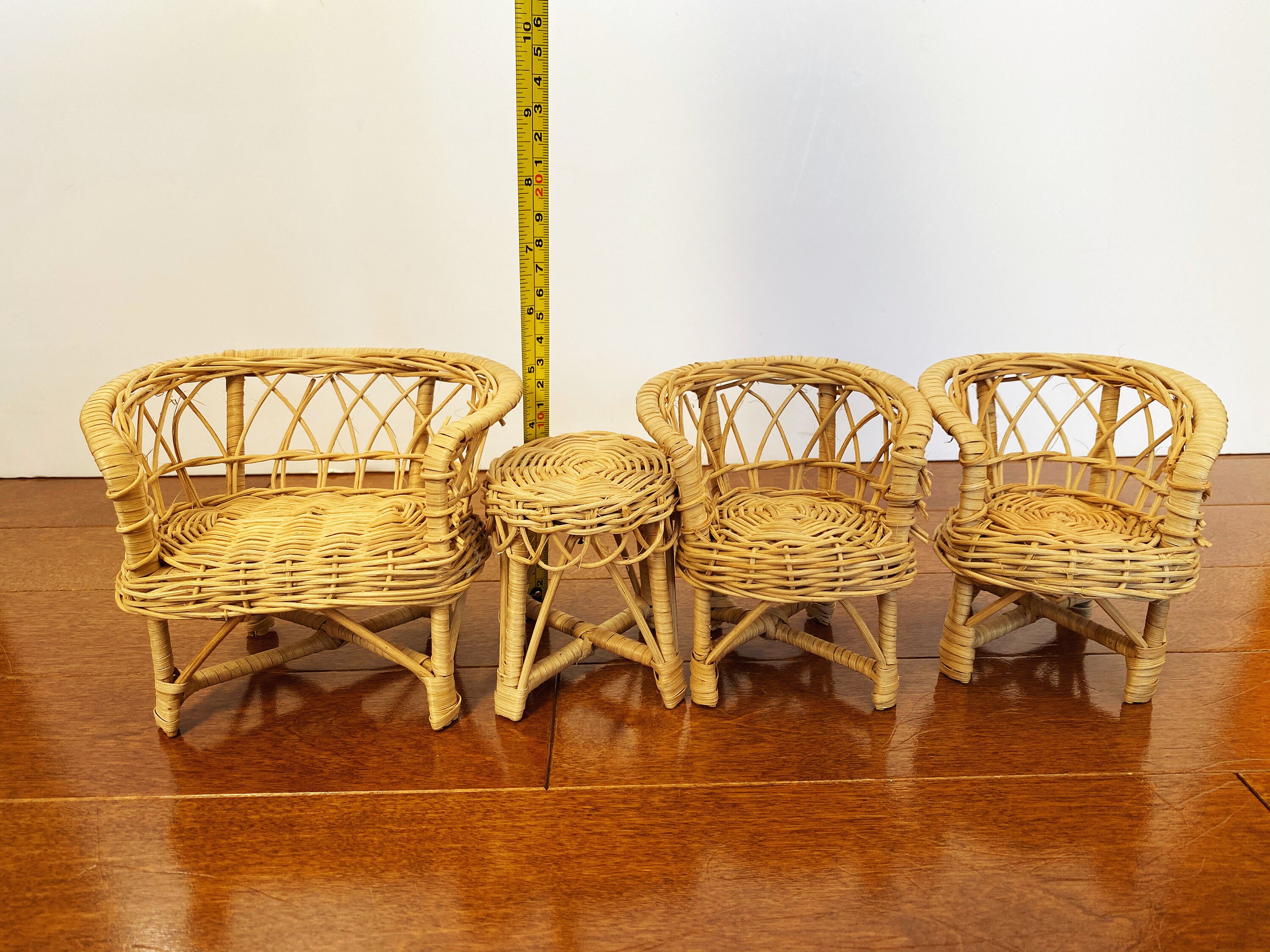 Vintage Wicker Rattan Doll Furniture Miniature Boho Couch Etsy