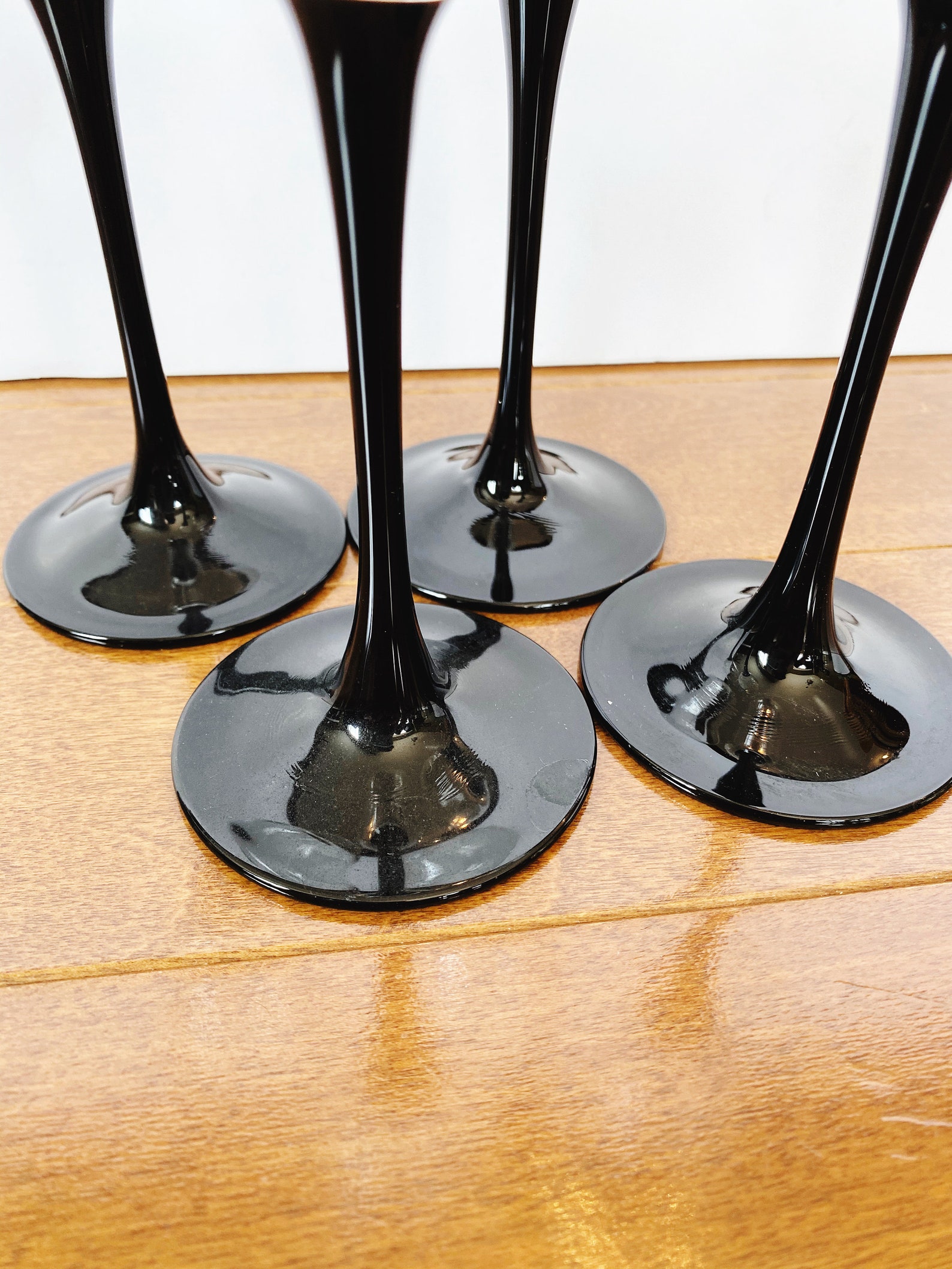 Vintage Black Champagne Glasses / Luminarc Arcoroc / Set of 4 Etsy