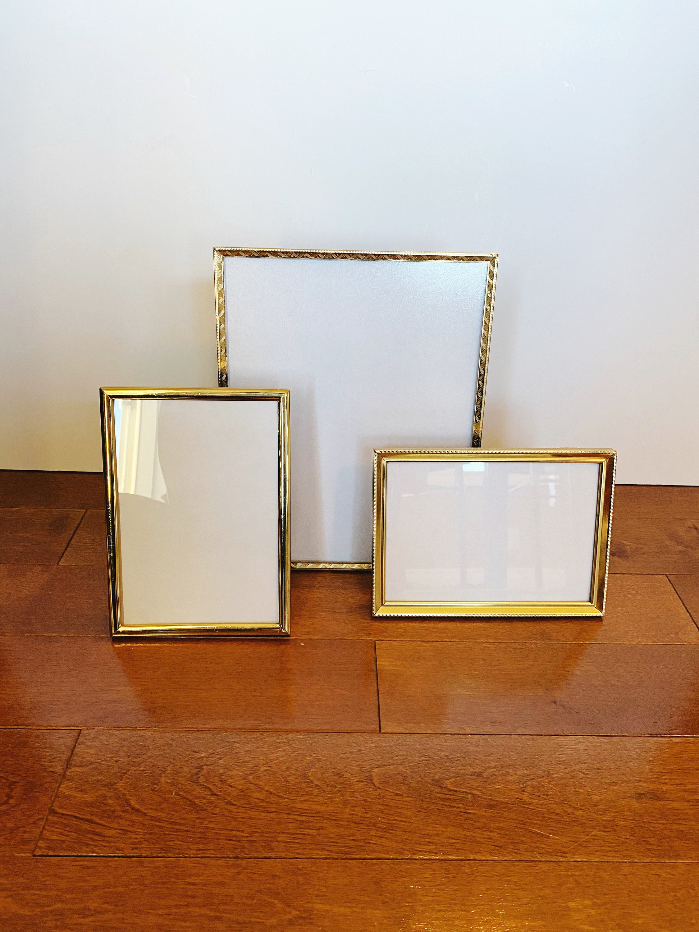Vintage Brass Frames Set 3 Gold Photo Frames Standing Etsy
