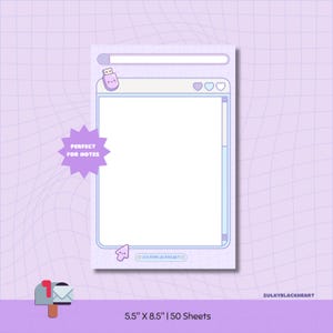 Purple Tech Windows 5.5"x8.5" Notepad Stationery College Supplies Cute School Office Gifts Pastel Aesthetic