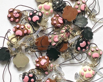 Urok Kawaii Animal Paws: Akcesorium do telefonu/planera z gliny polimerowej