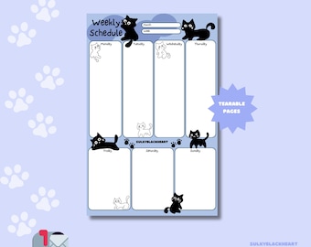 Cats Weekplanner Wekelijkse organizer Cat Love Stationary kantoorbenodigdheden